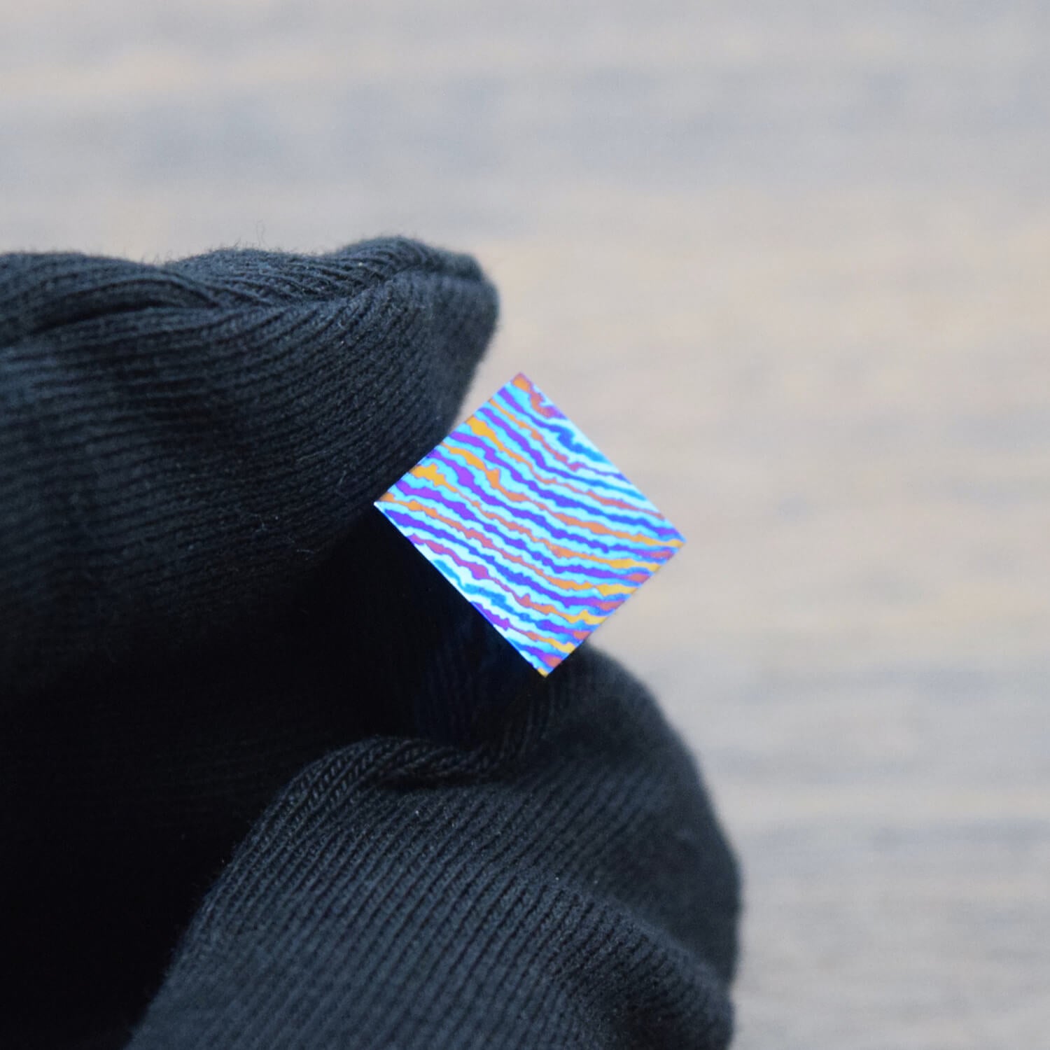 MINI DAMASCUS TITANIUM CUBE // 10mm