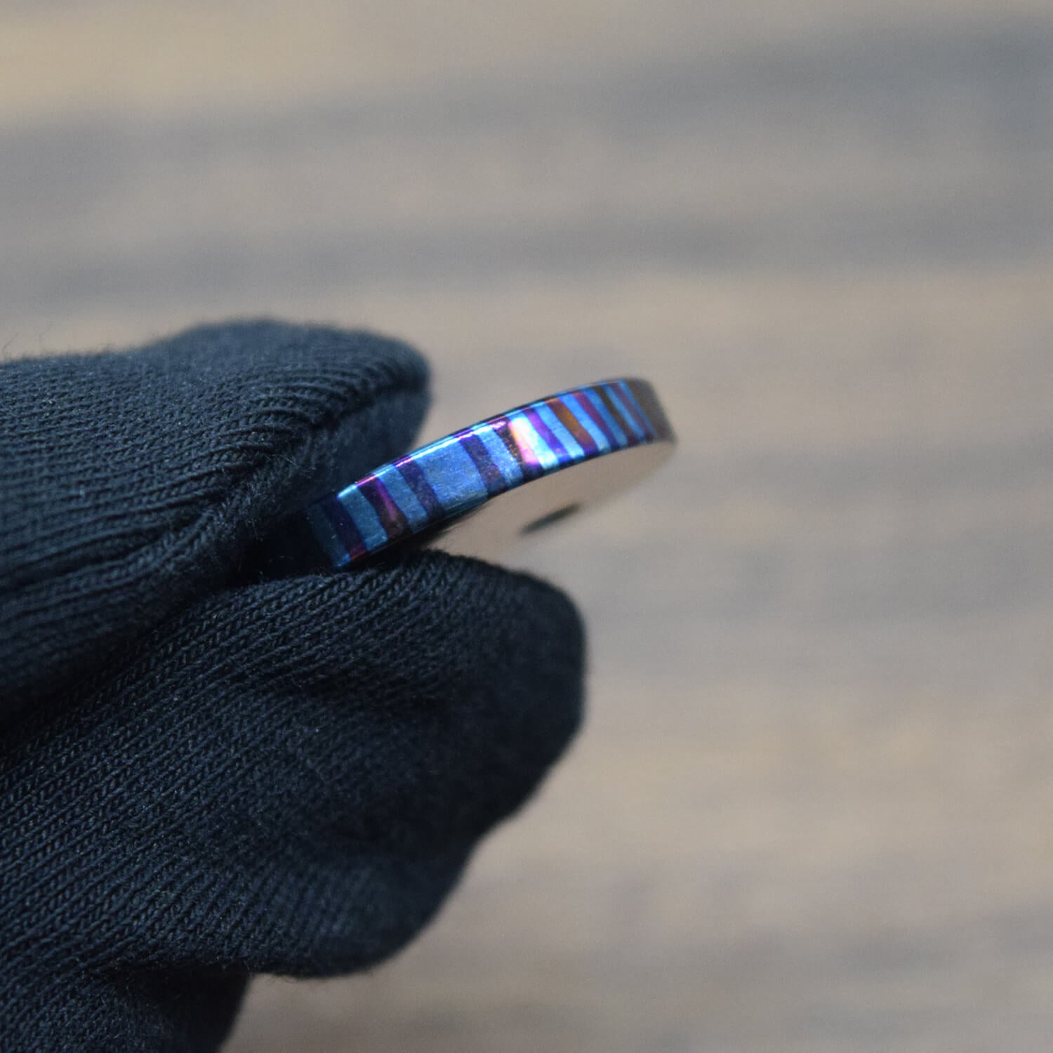 DAMASCUS TITANIUM KEYCHAIN