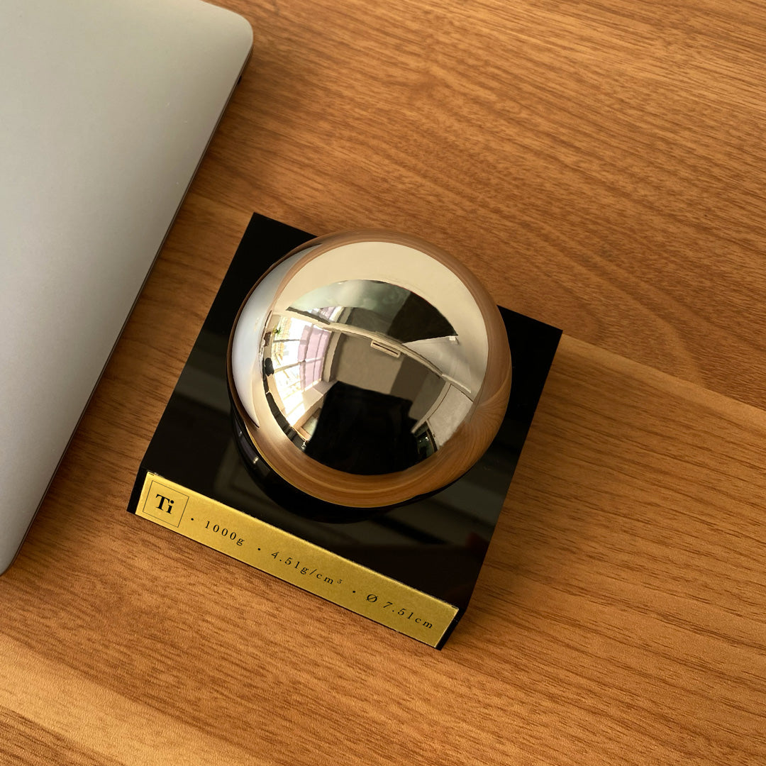 Pre-Order: Solid Titanium KILO Sphere with Museum Presentation Base - Trance Metals